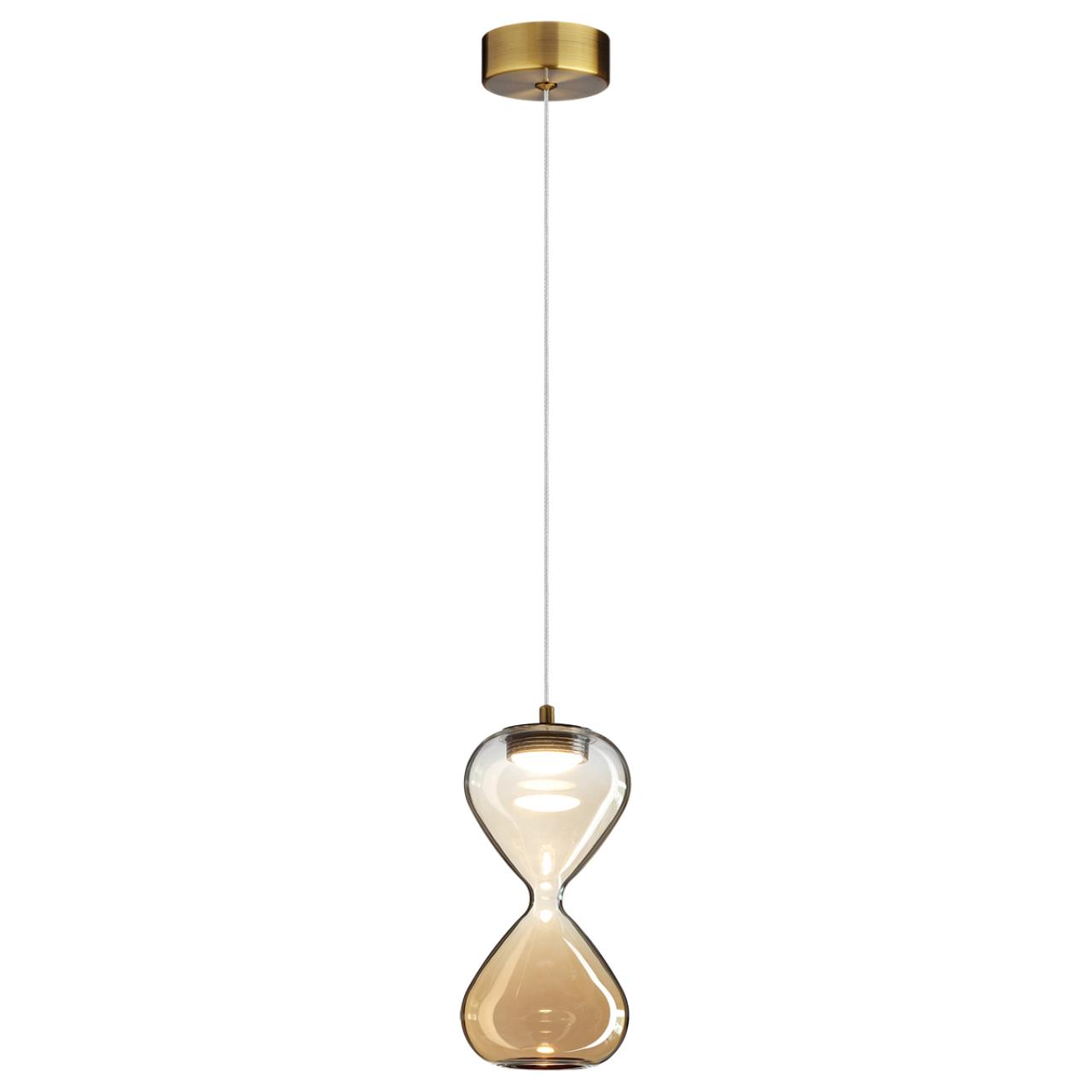 5093/4L PENDANT ODL25 357 античн.бронза/прозрачн./янтарный градиент/металл/стекло Подвес LED 4W 4000K 388Лм GLESSI — изображение 4