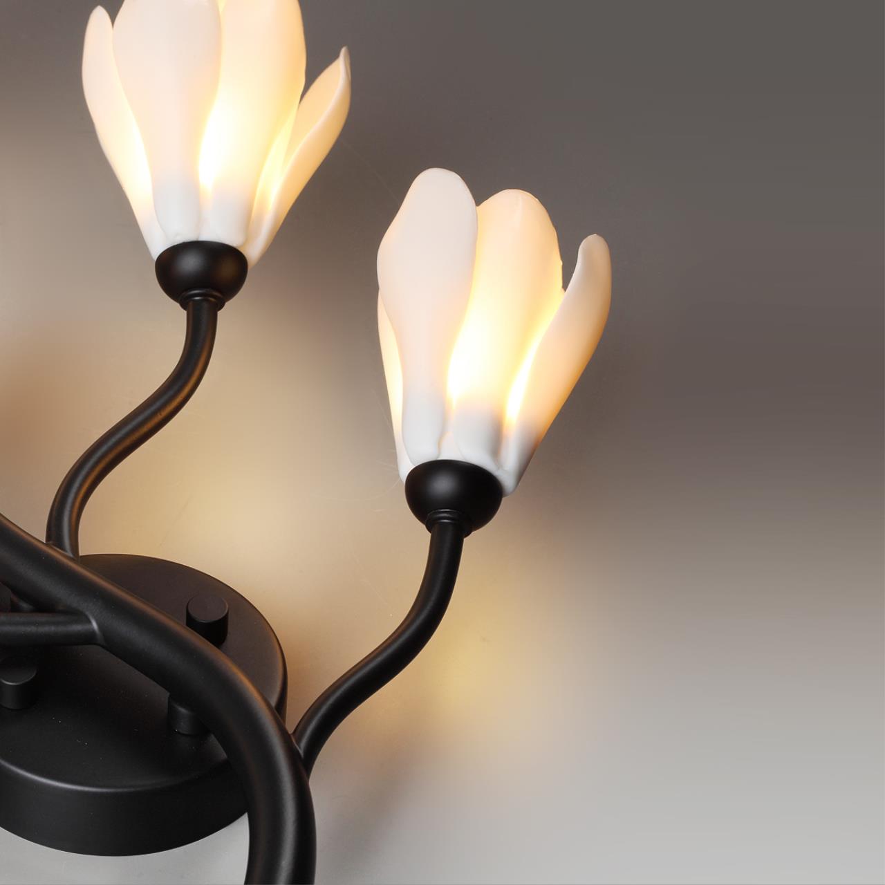 5090/5W MODERN ODL25 553 черный матовый/белый/фарфор Бра G4 LED 5*5W GARDI — изображение 4
