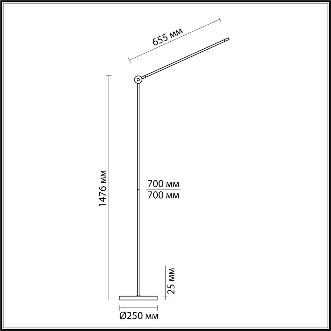 7101/15FL HIGHTECH ODL25 000 Напольный светильник поворотн на 350° акрил/металл IP20 LED 3000K 220-240V FODEN — изображение 3