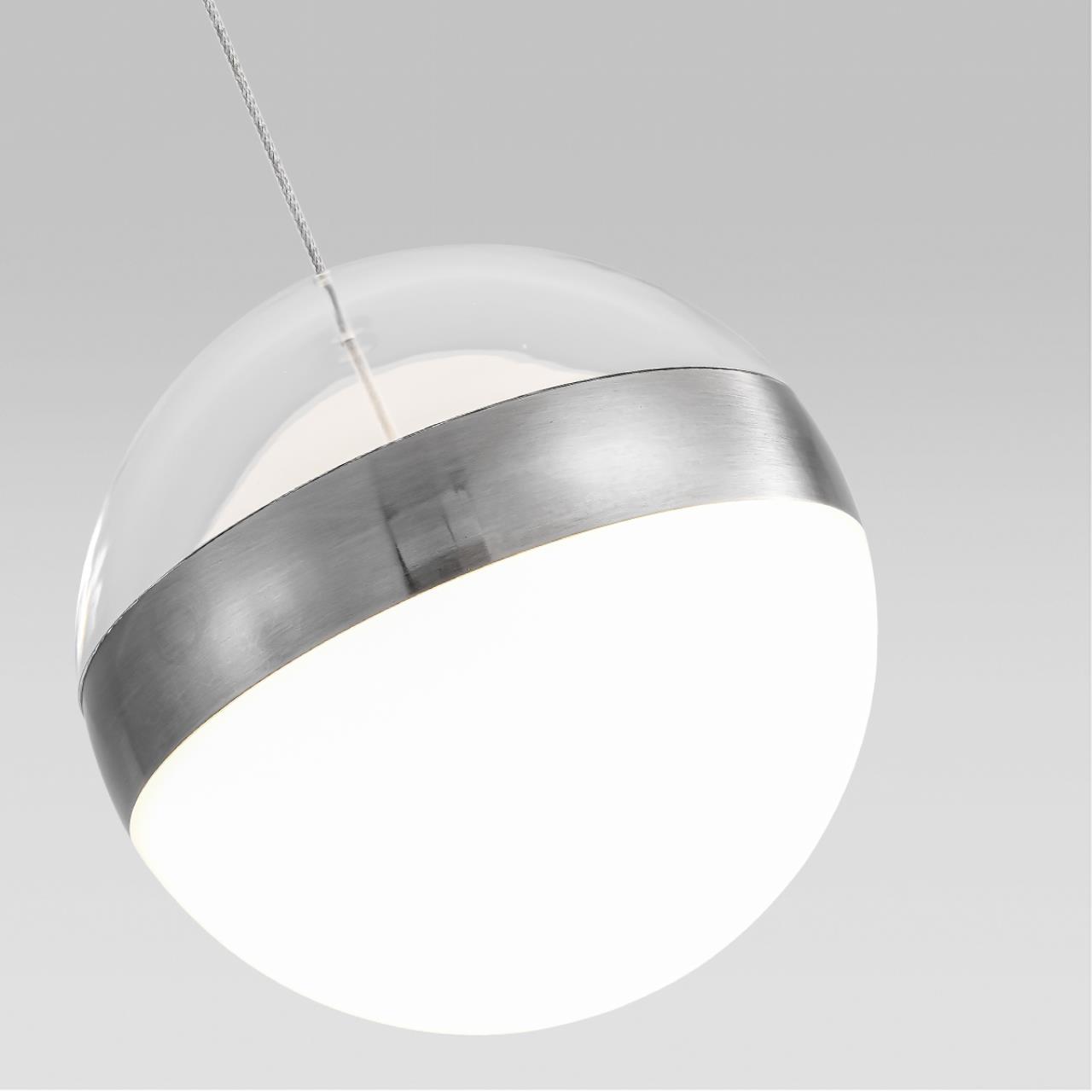 5037/12L L-VISION ODL24 355 никель/прозрачн/молочный/металл/акрил Подвес LED 12W 4000K 600лм RONI — изображение 6