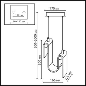 5105/11L L-VISION ODL26 547 брашинг/янтарный металл/стекло Подвес LED x 11W 4000K FLOW