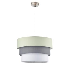 8039/3 MODERNI LN26 187 никель/мятный/серый/белый, металл/текстиль Подвесной светильник Е27 3*60W 220V ILAIDA