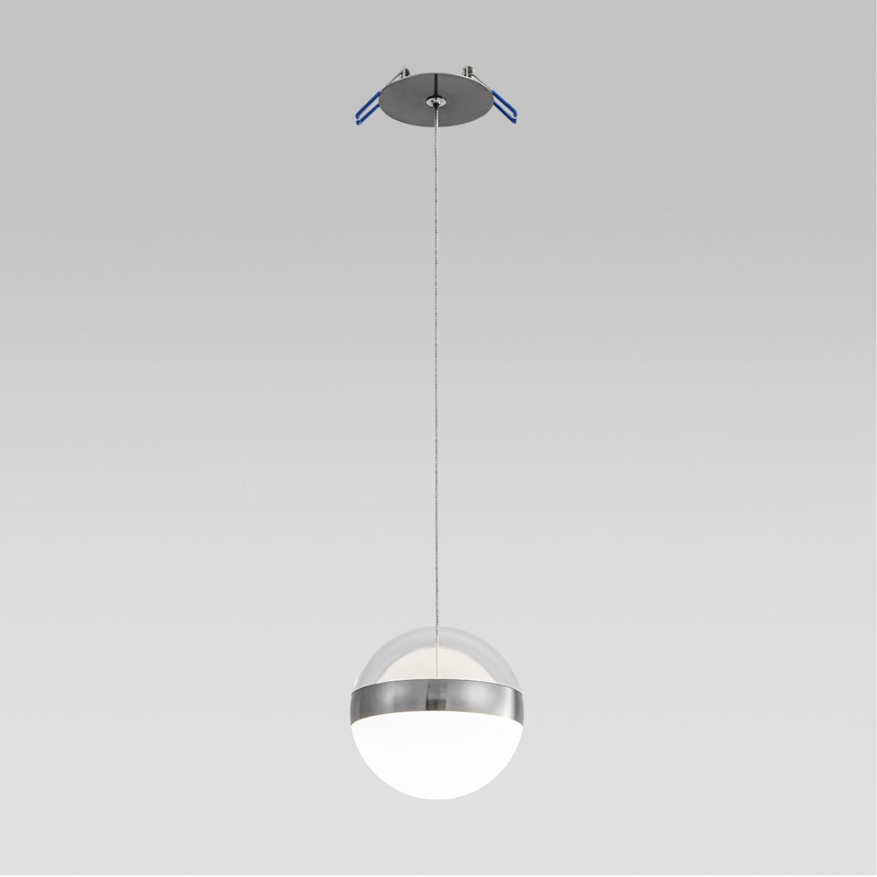 5037/12L L-VISION ODL24 355 никель/прозрачн/молочный/металл/акрил Подвес LED 12W 4000K 600лм RONI — изображение 5