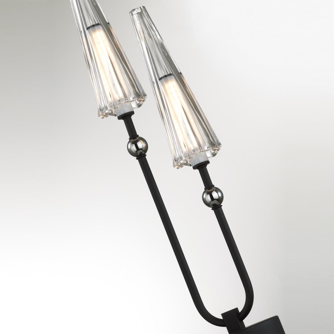 5429/10TL MODERN ODL_EX24 000 черный матов./прозрачный/металл/стекло/акрил Настольная лампа LED 10W 3000K 740Лм FUNGO — изображение 4
