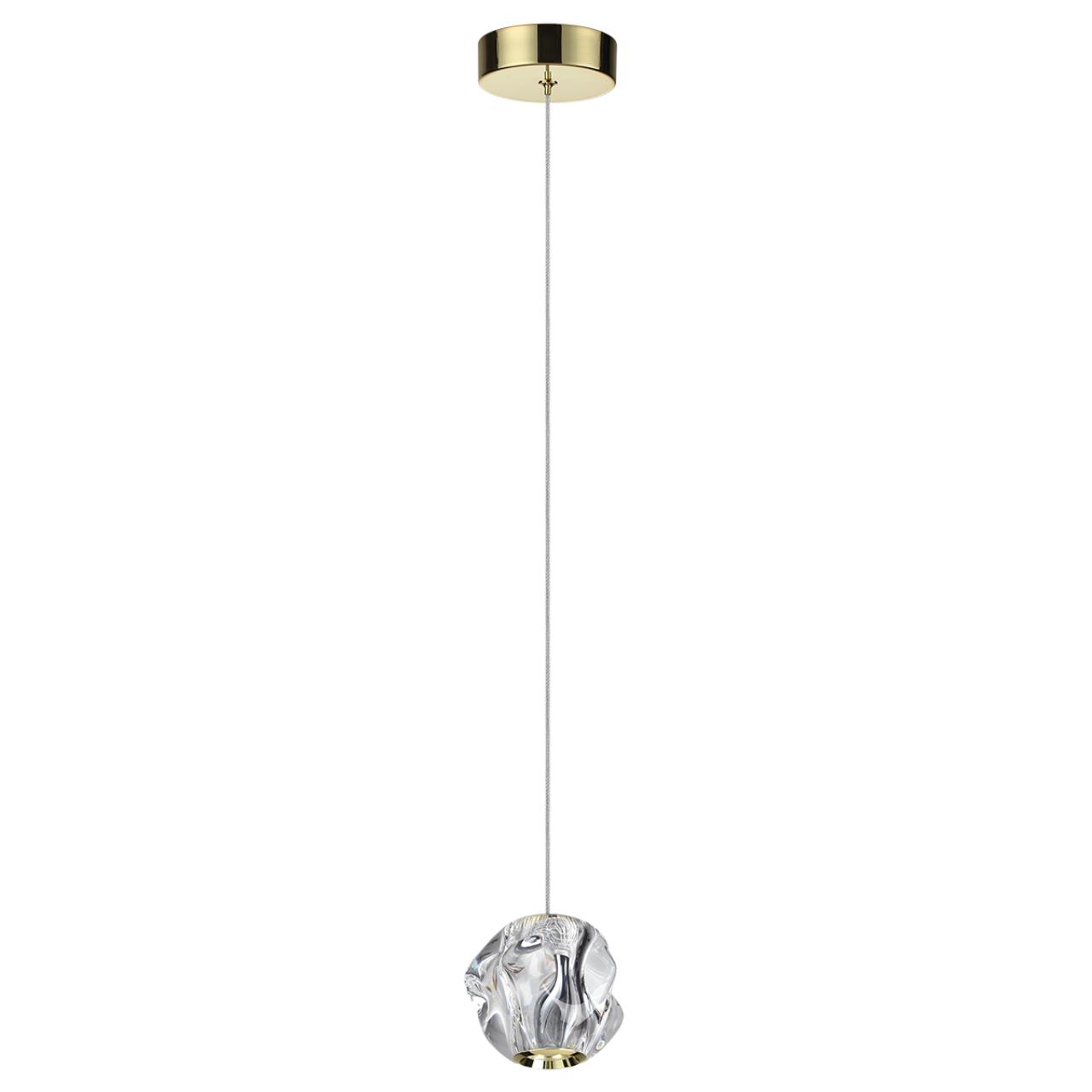 5085/5L L-VISION ODL25 563 золото/прозрачный/металл/акрил Подвес LED 5W 4000K 240Лм JEMSTONE