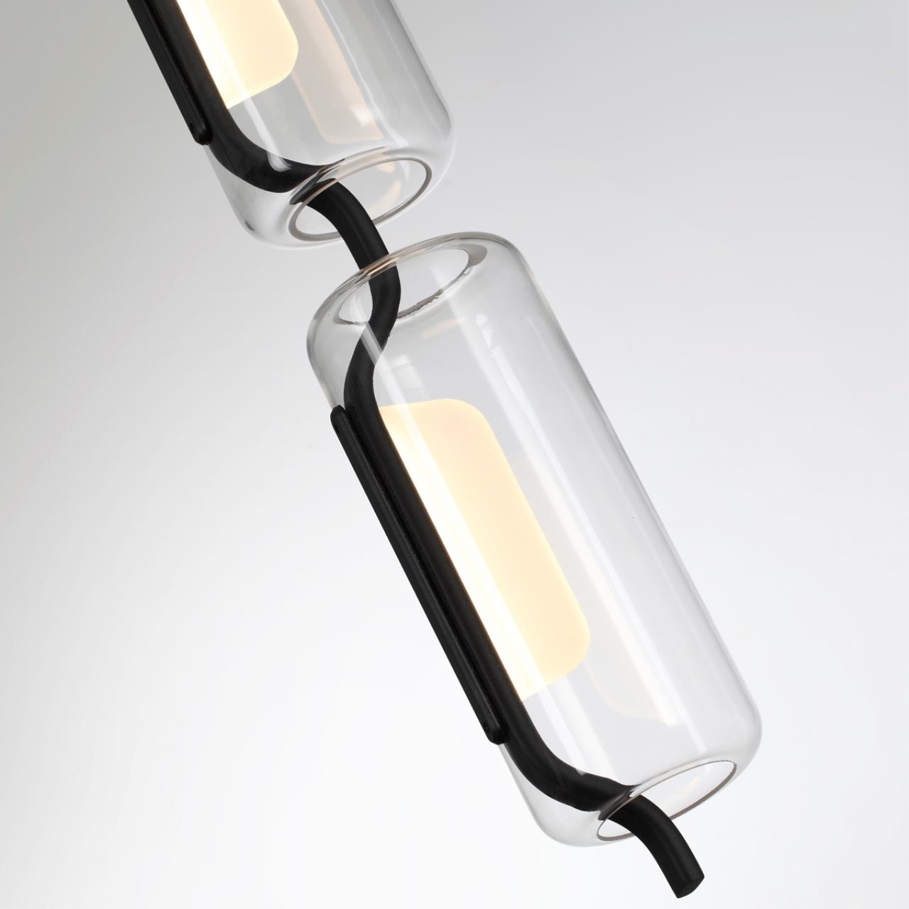 5003/20L L-VISION ODL23 391 черный матовый/прозрачный/стекло Подвес LED 20W 3000K KAVIA — изображение 6