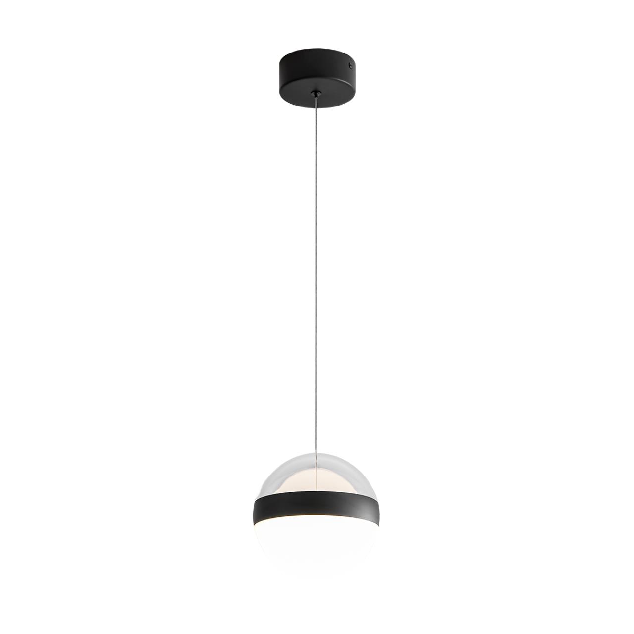 5075/12L L-VISION ODL24 355 черный/прозрачн./молочный/металл/акрил Подвес LED 12W 4000K 600лм RONI — изображение 3
