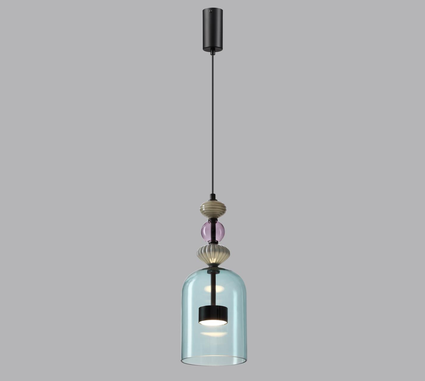 5046/12L L-VISION ODL24 369 черный/голубой/металл/стекло/керамика Подвес LED 12W 4000К 1400Лм PALLETA — изображение 4