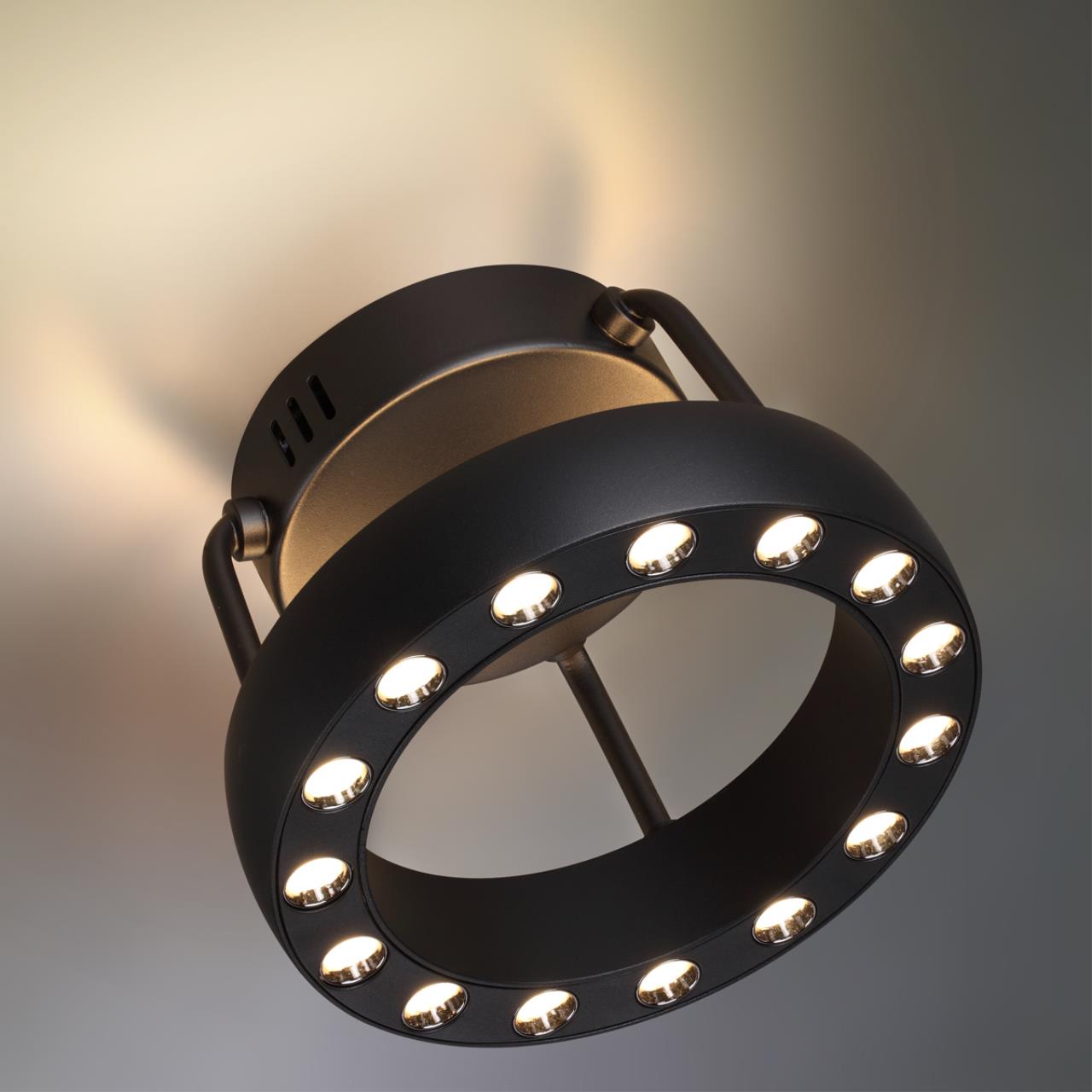359398 OVER NT24 278 черный Светильник накладной светодиодный IP20 LED 12W вниз/5W вверх 220V 1360Лм 3000K TURN — изображение 5