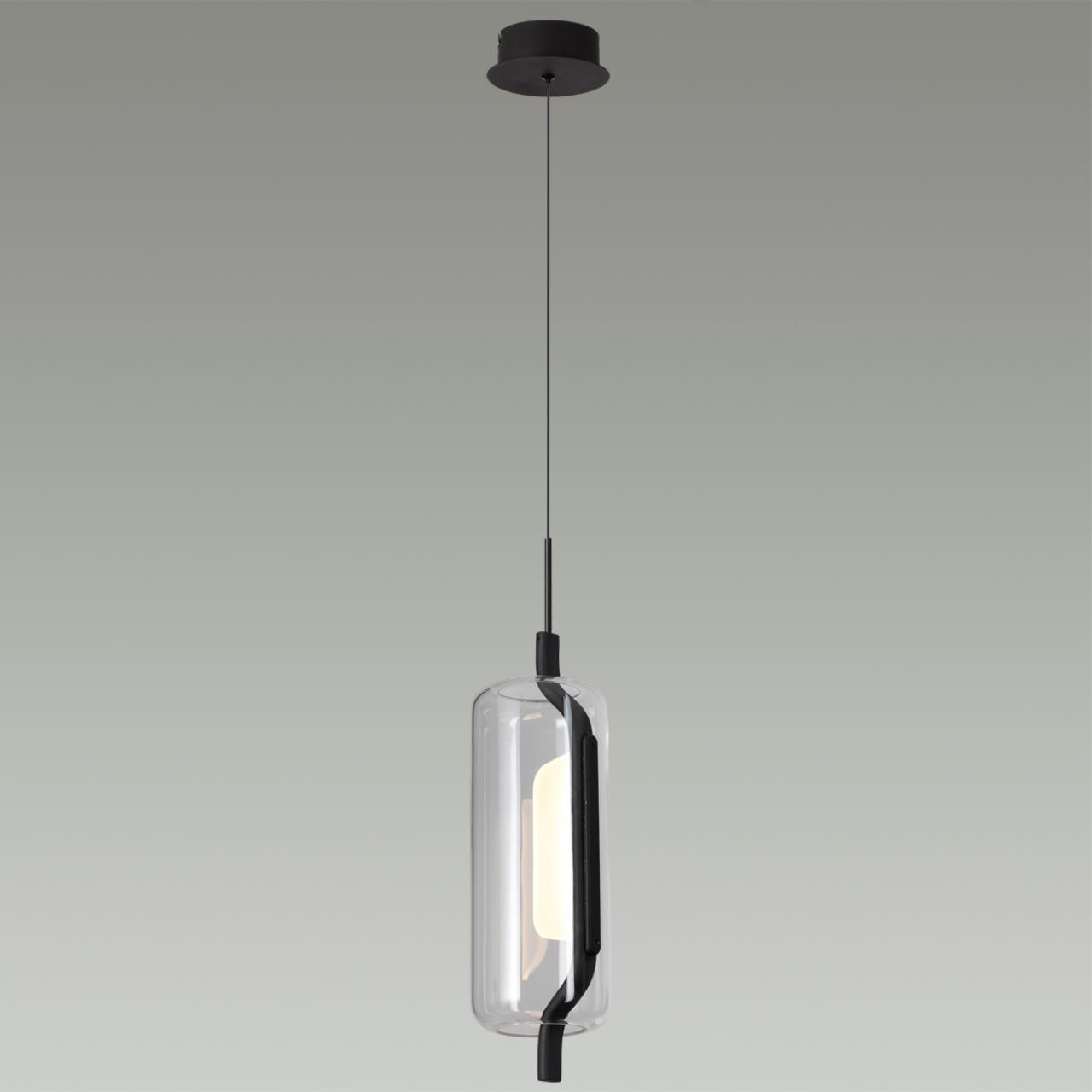 5003/10L L-VISION ODL23 391 черный матовый/прозрачный/стекло Подвес LED 10W 3000K KAVIA — изображение 5