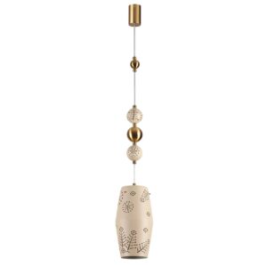 5444/1 PENDANT ODL_EX26 031 бежевый/античная бронза/металл/керамика Подвес E27 1*40W KARELIA