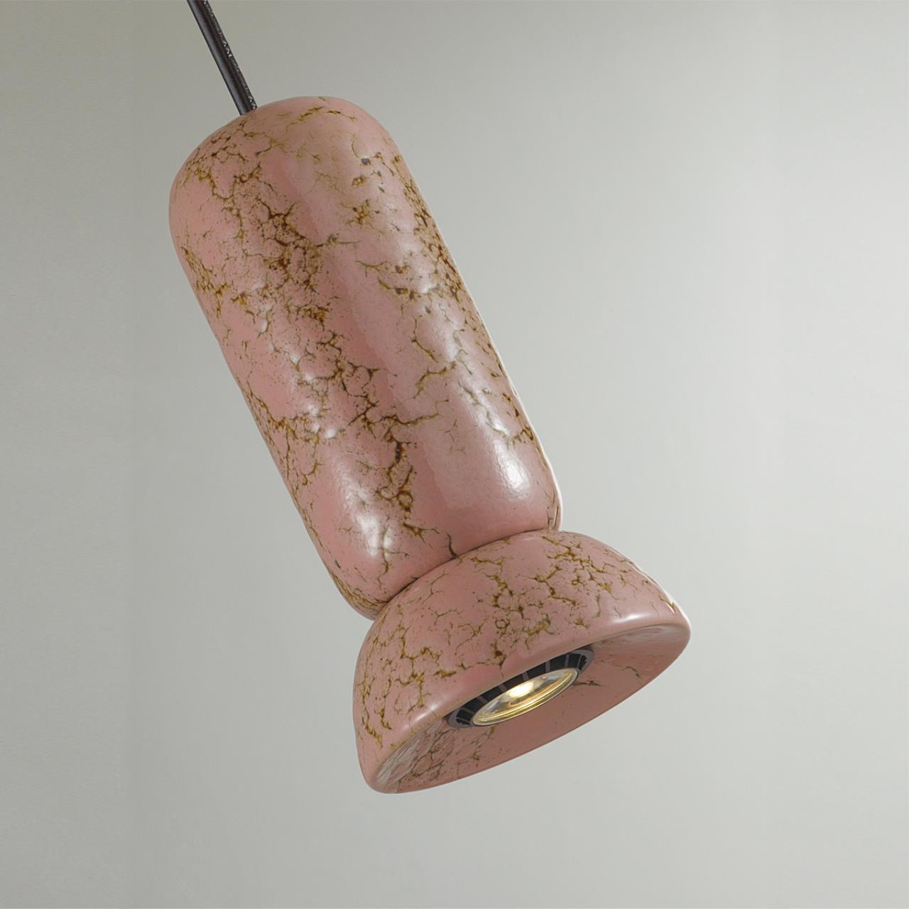 5054/1C PENDANT ODL24 379 черный/розовый/коричн./металл/керамика Подвес GU10 LED 4W KERAMA — изображение 5