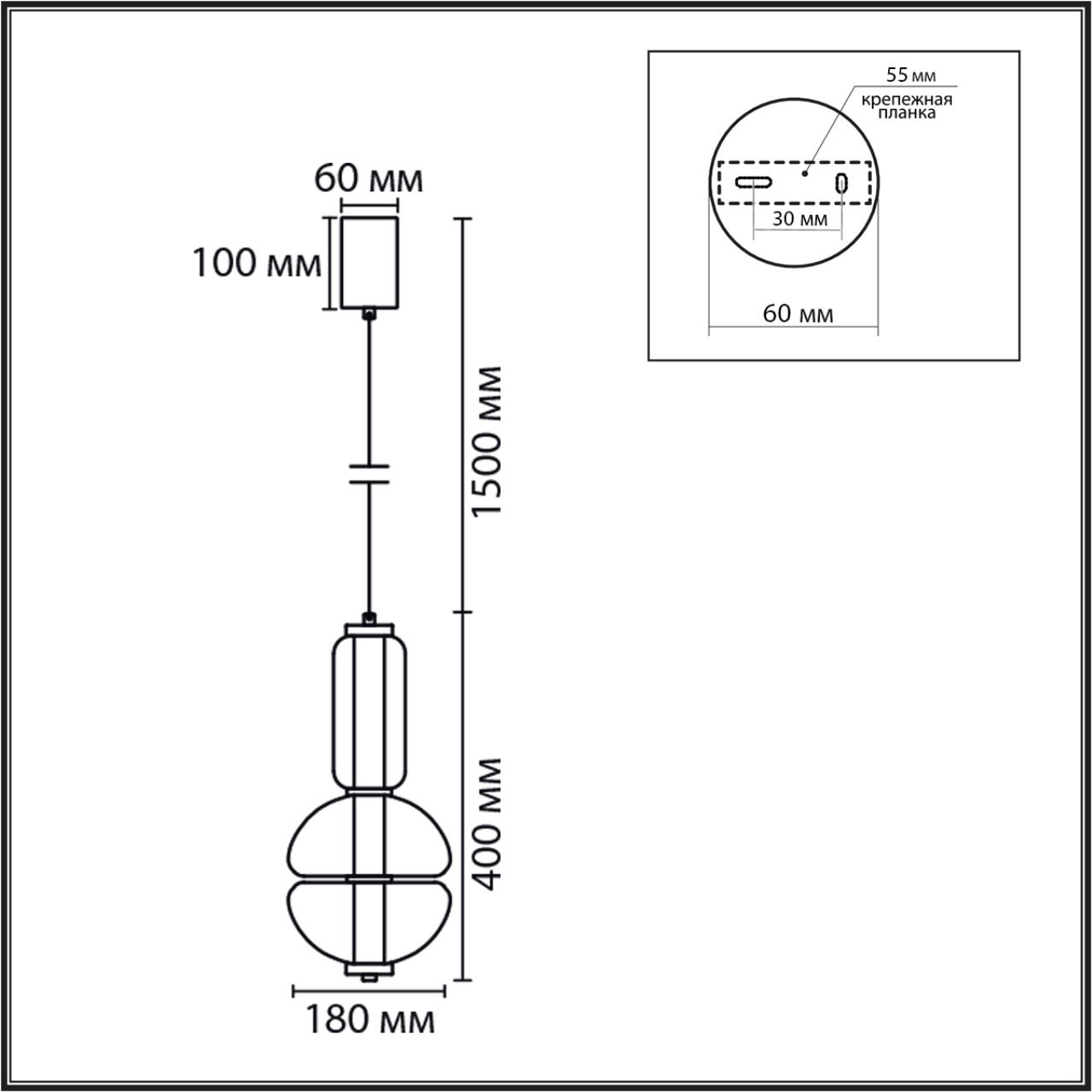 8325/28L LEDIO LN26 377 бронза/прозрачный, металл/стекло Подвес LED 13W 4000K 220V TAISHA — изображение 2