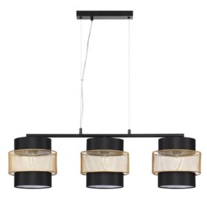 8003/3A MODERNI LN26 312 черный/черный, золотой металл/металл, текстиль Подвес Е27 3*60W 220V ANIMAISA