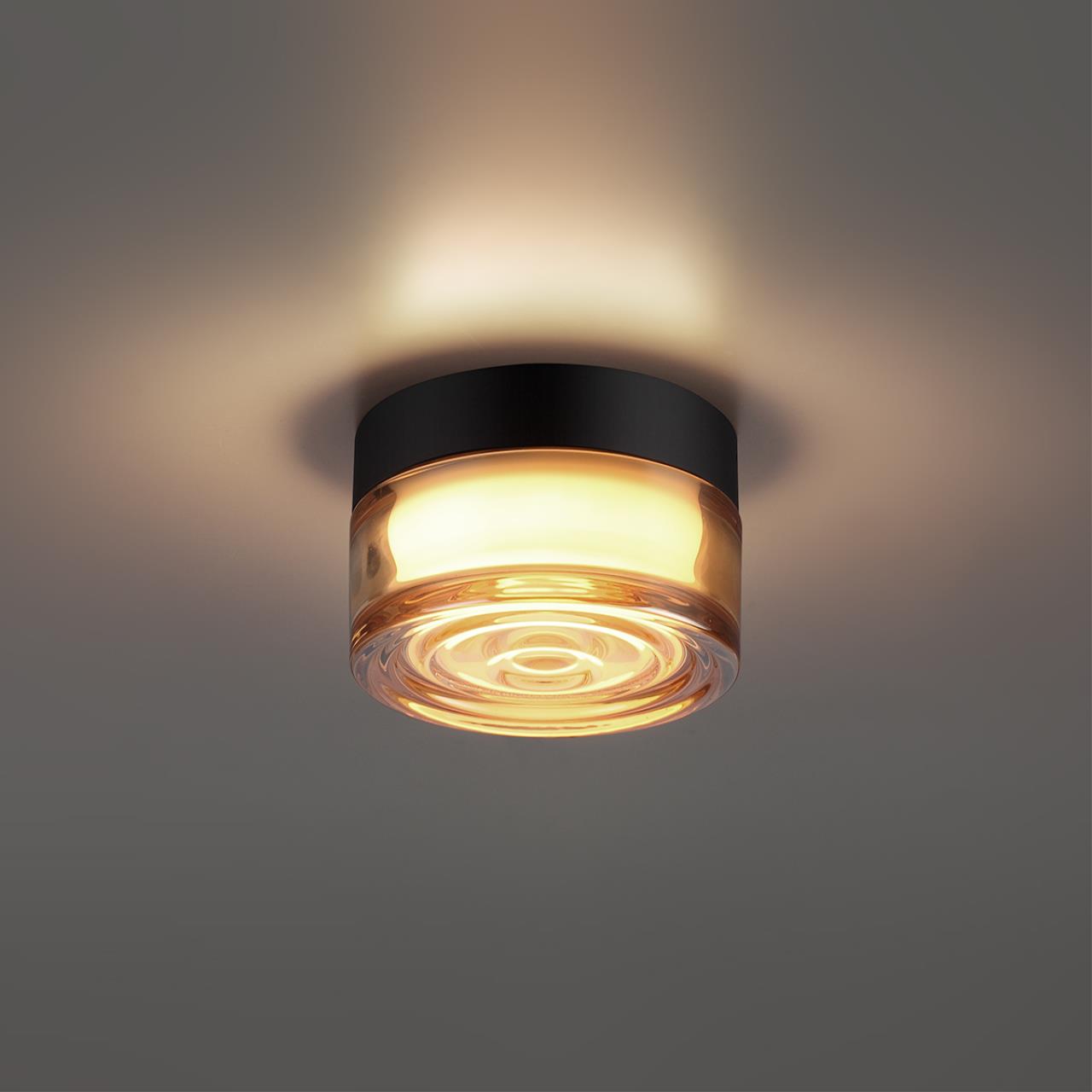 7158/6CL HIGHTECH ODL26 493 Настенно-потолочный светильник черный/янтарный/стекло/поликарбонат IP65 LED 6W 410Лм 2200/2700/3000K 120° 220-240V RONDA — изображение 5