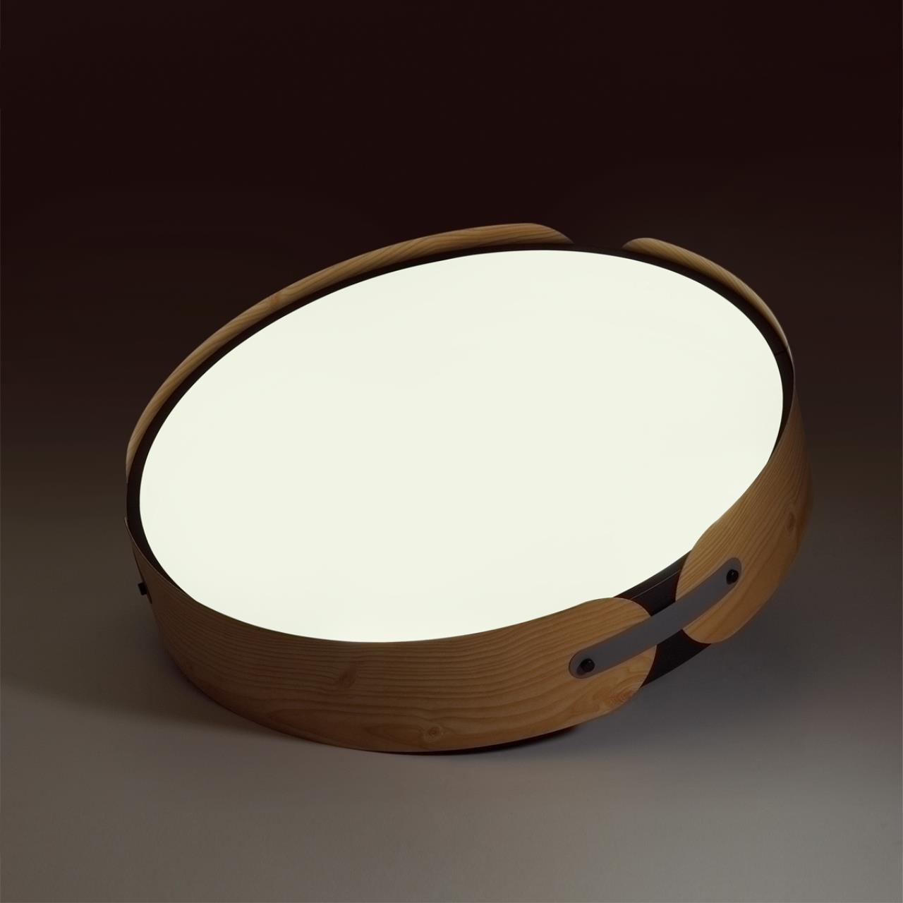 7721/100L AVRA LED SN 597 Светильник металл/пластик/белый/черный/дерево LED 100Вт 3000-6000K D600 IP20 пульт ДУ CORAGGIO — изображение 3