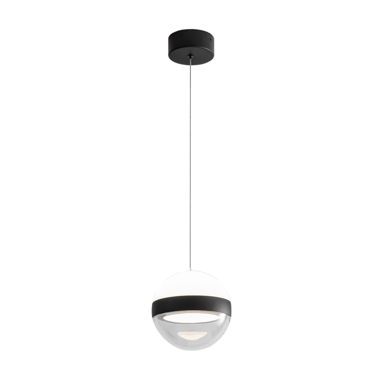 5075/9L L-VISION ODL24 355 черный/прозрачн./молочный/металл/акрил Подвес LED 9W 4000K 480лм RONI — изображение 3