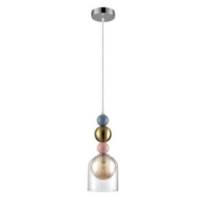 8067/1A MODERNI LN26 381 хром/амбер/прозрачный, металл/стекло Подвесной светильник G9 1*20W 220V GALLO