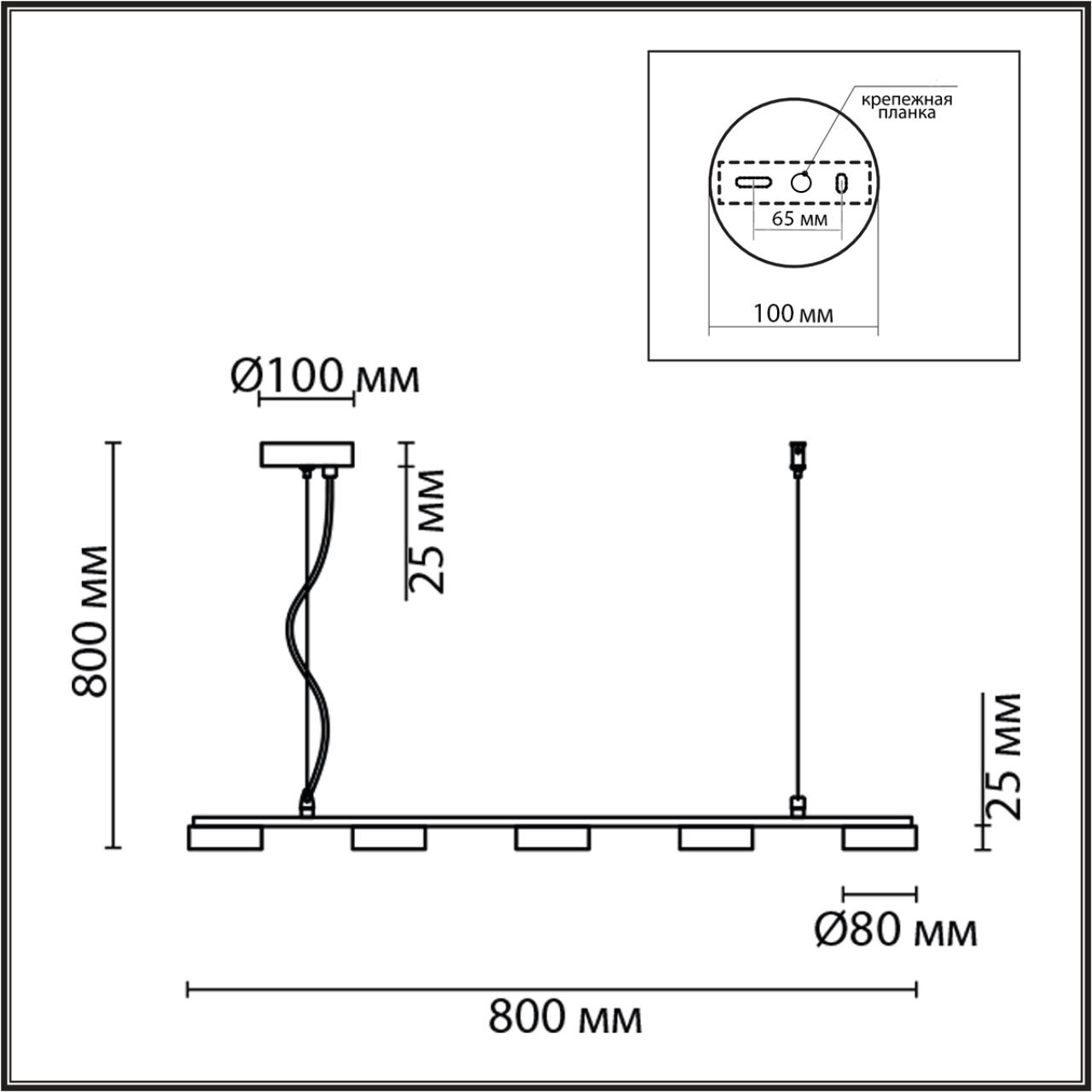 8117/5 COMFI LN26 236 черный, металл Подвесной светильник LED GX53 5*7W 220V TORINA — изображение 5