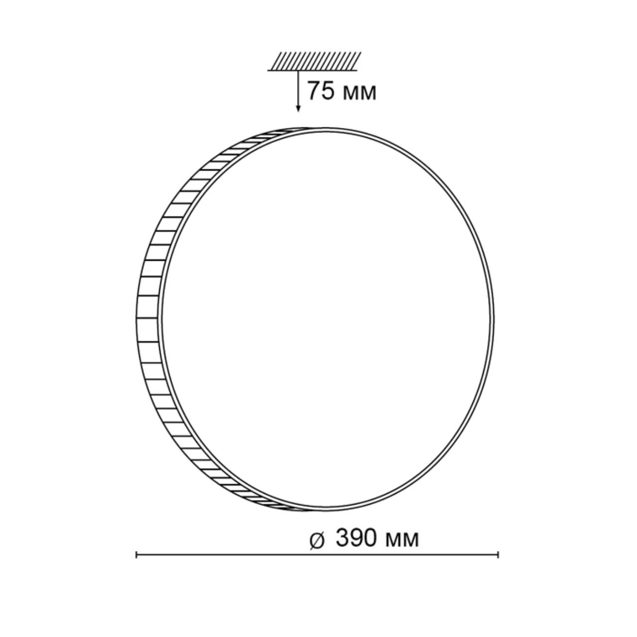2077/DL PALE SN 194 Светильник пластик/белый/прозрачный LED 48Вт 3000-6300K D390 IP43 пульт ДУ DINA