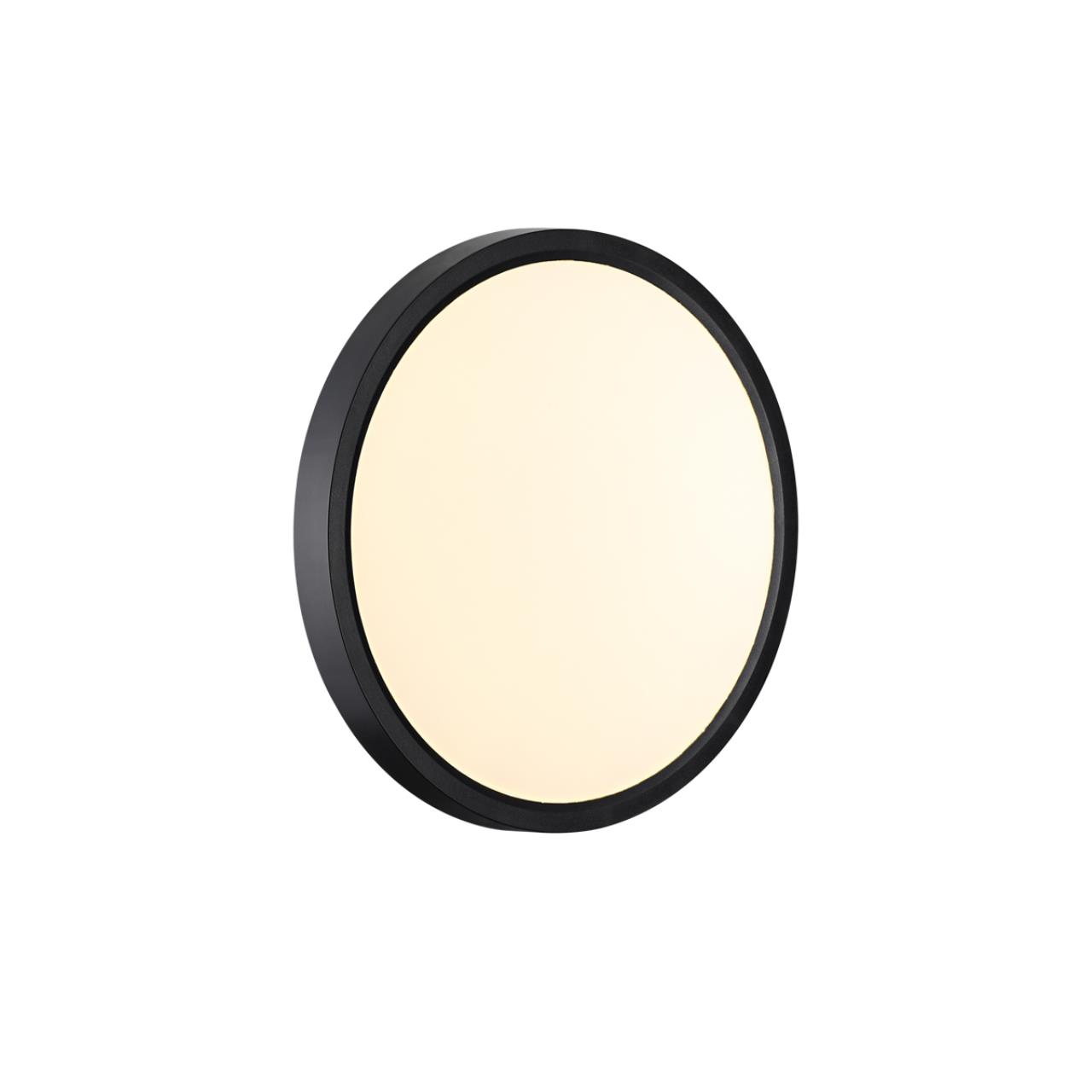 7660/18L MITRA LED SN 554 Светильник пластик/белый/черный LED 18Вт 3000/4000K D230 IP40 ALFA BLACK — изображение 2