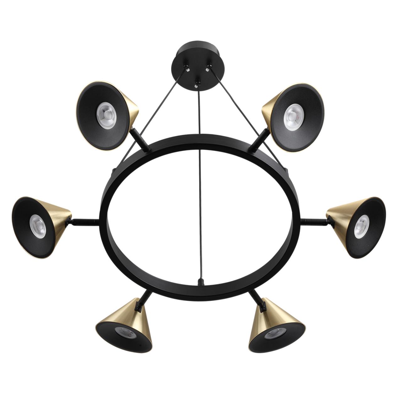 8233/6 COMFI LN26 255 черный/золото, металл Подвесной светильник GU10 LED 6*7W 220V LAMINA — изображение 3