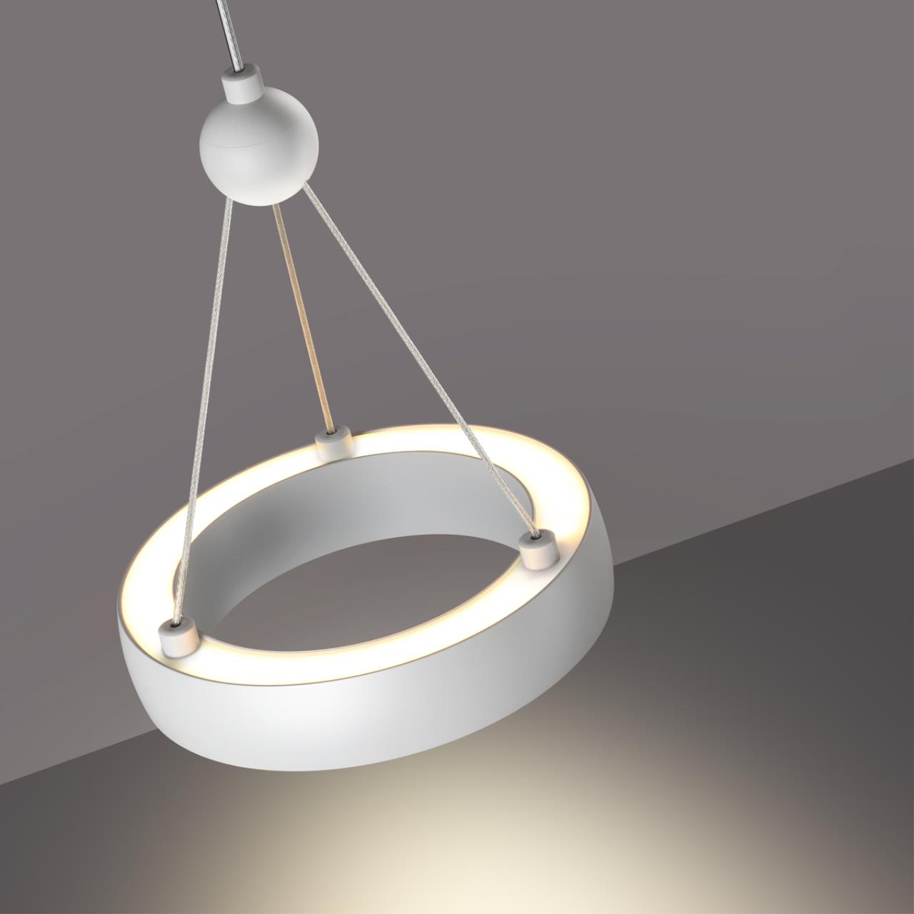 359395 OVER NT24 278 белый Светильник подвесной светодиодный, длина провода 2м IP20 LED 12W вниз/5W вверх 220V 1360Лм 3000K TURN — изображение 4