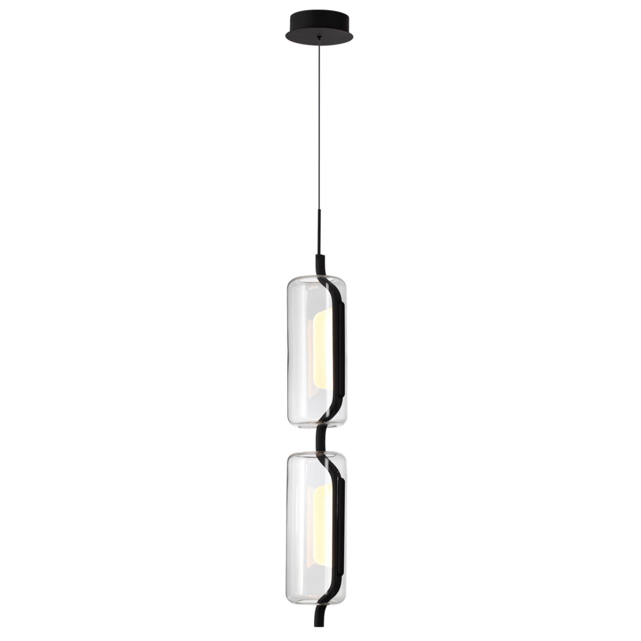5003/20L L-VISION ODL23 391 черный матовый/прозрачный/стекло Подвес LED 20W 3000K KAVIA — изображение 4