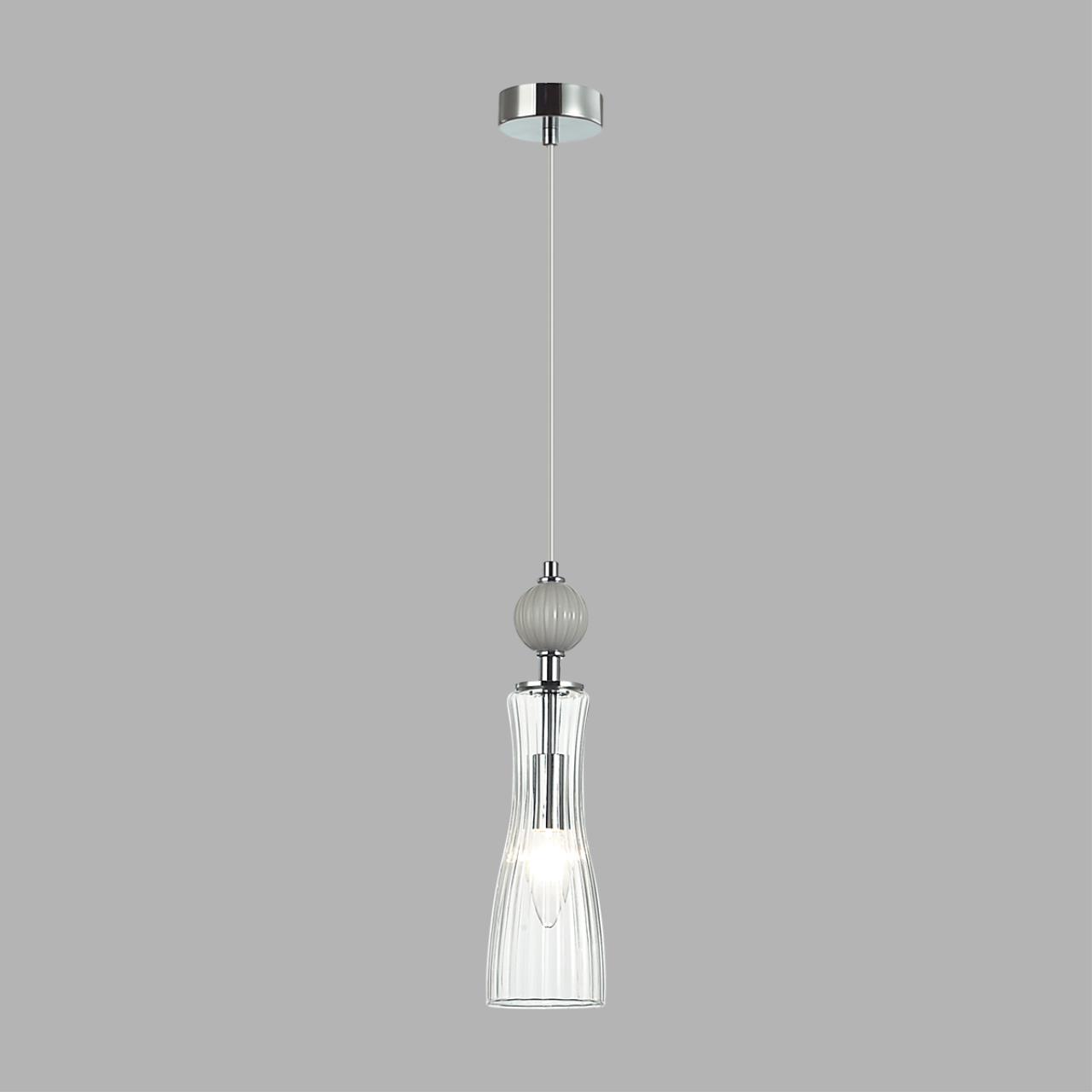 8269/1A NEOCLASSI LN26 160 хром/серый/прозрачный, металл/керамика/стекло Подвес Е14 1*40W 220V EMILY — изображение 2