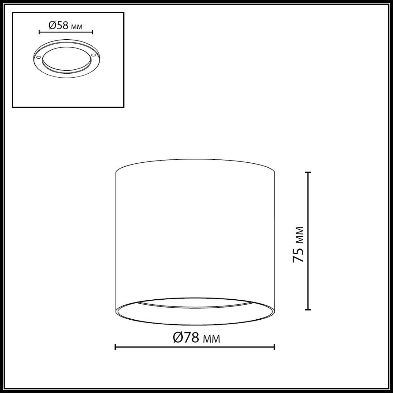 7129/8CL HIGHTECH ODL26 325 Потолочный светильник черный/металл IP20 LED 8W 480Лм 3000K/4000K/6000K 120° 220-240V OBEN — изображение 2