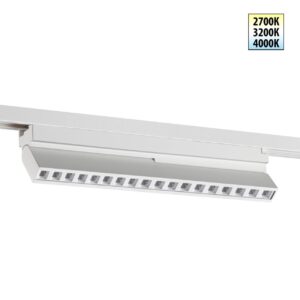 359740 PORT NT25 240 белый Светильник однофазный двухжильный трековый с переключ. цв. температуры IP20 LED 18W 180-265V 2700К/3200К/4000К EOS