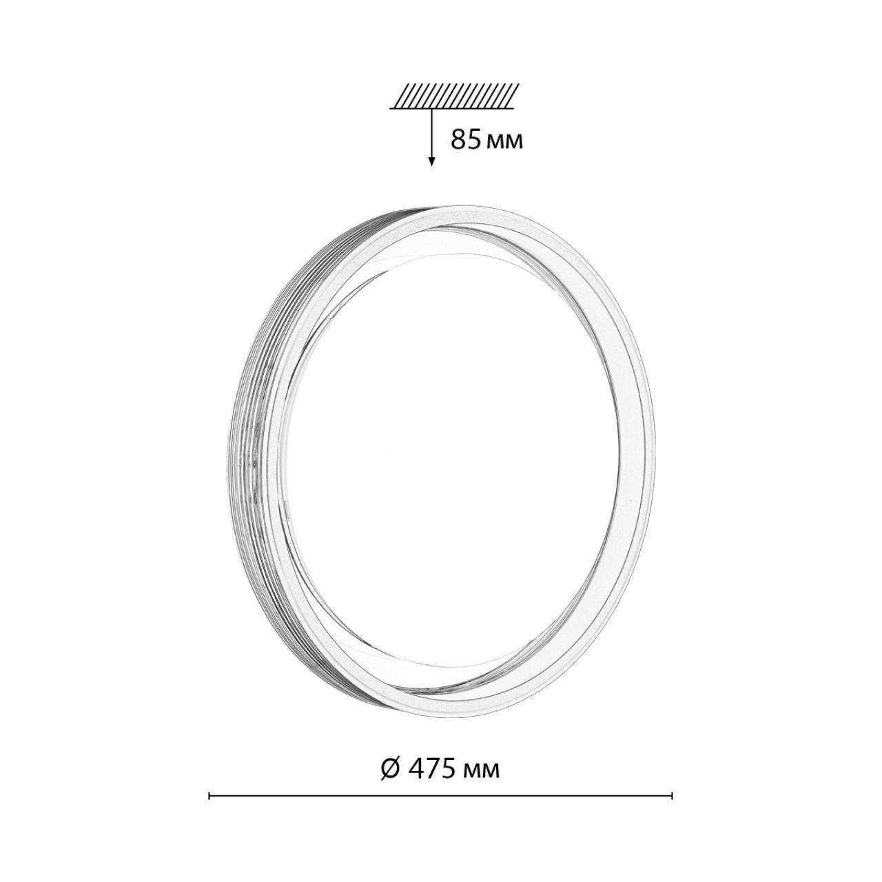 7698/DL MARON SN 148 Светильник пластик/кофе/прозрачный LED 48Вт 3000-6000K D475 IP43 пульт ДУ MEDEN — изображение 2