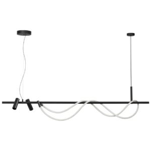 4391/40L HIGHTECH ODL24 301 черный/металл/канат Подвесной св-к с раздельн. вкл IP20 LED 40W 1580Лм 4000K CORDA