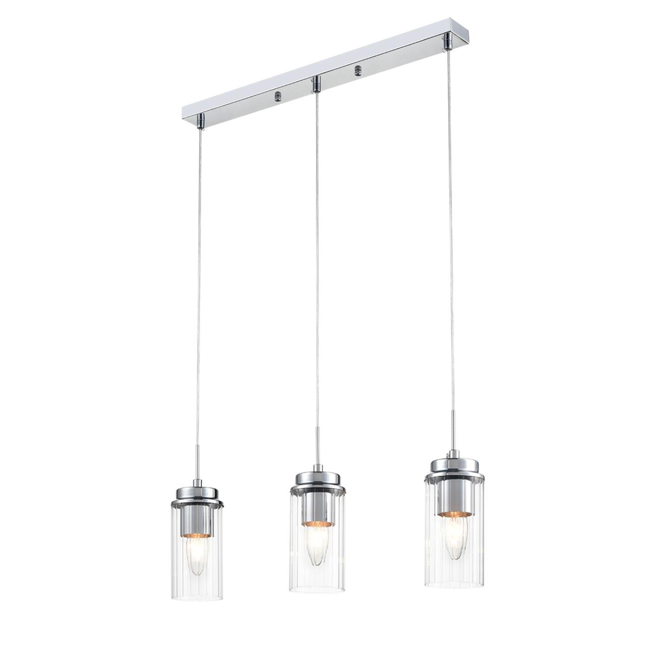 8102/3A COMFI LN26 408 хром/прозрачный металл/металл Подвес Е14 3*40W 220V ISHA — изображение 5