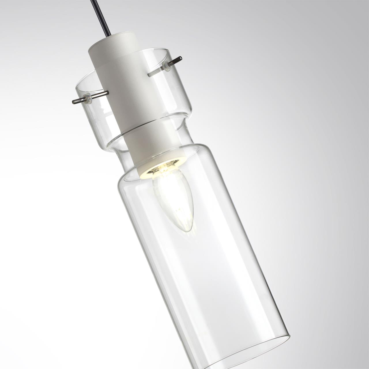 5057/1B PENDANT ODL24 385 белый/прозрачный/металл/стекло Подвес E27 1*40W SCROW — изображение 5