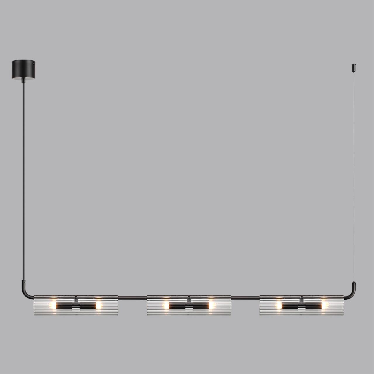 6561/6 SUSPENTIONI LN26 284 черный/прозрачный/металл/стекло Подвес G9 6*20W 220V TORONTO — изображение 3