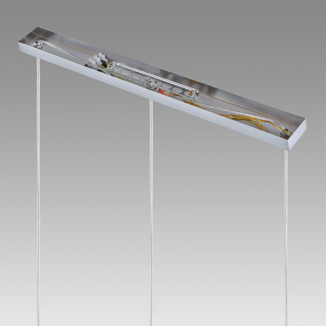 8102/3A COMFI LN26 408 хром/прозрачный металл/металл Подвес Е14 3*40W 220V ISHA — изображение 6