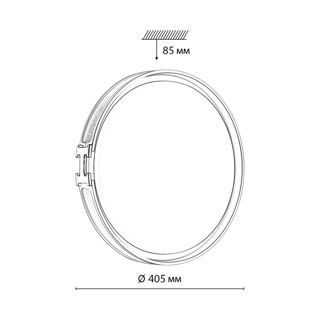 7667/DL COLOR SN 132 Светильник пластик/белый/черный/золотой LED 48Вт 4000К D405 IP43 FAVEMO BLACK — изображение 2