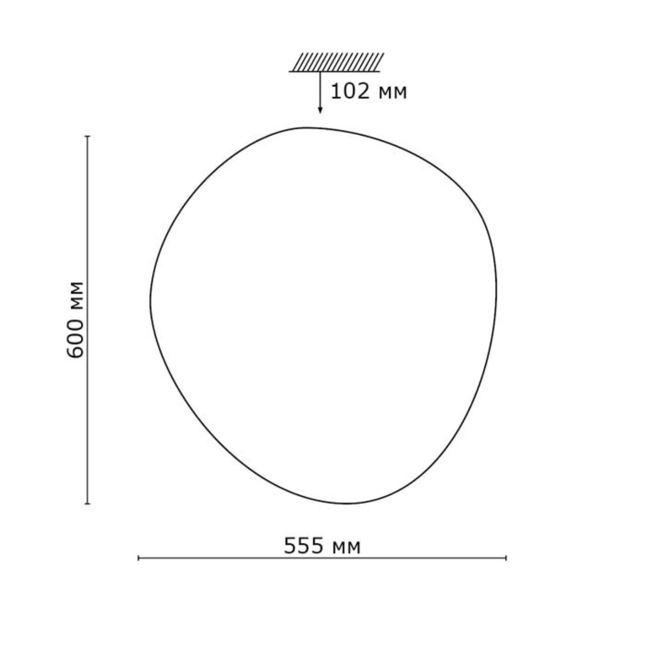 3039/EL COLOR SN 000 Cветильник пластик/белый LED 72Вт 3000-6300K 600х555 IP43 пульт ДУ/RGB/LampSmart STONE — изображение 2