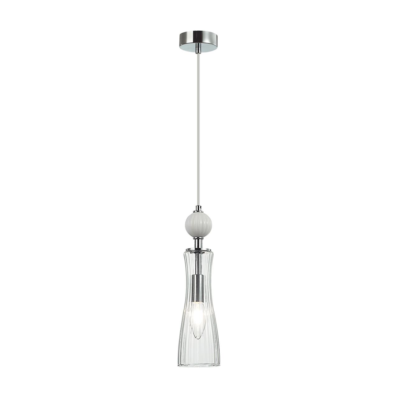 8268/1A NEOCLASSI LN26 160 хром/белый/прозрачный, металл/керамика/стекло Подвес Е14 1*40W 220V EMILY — изображение 3