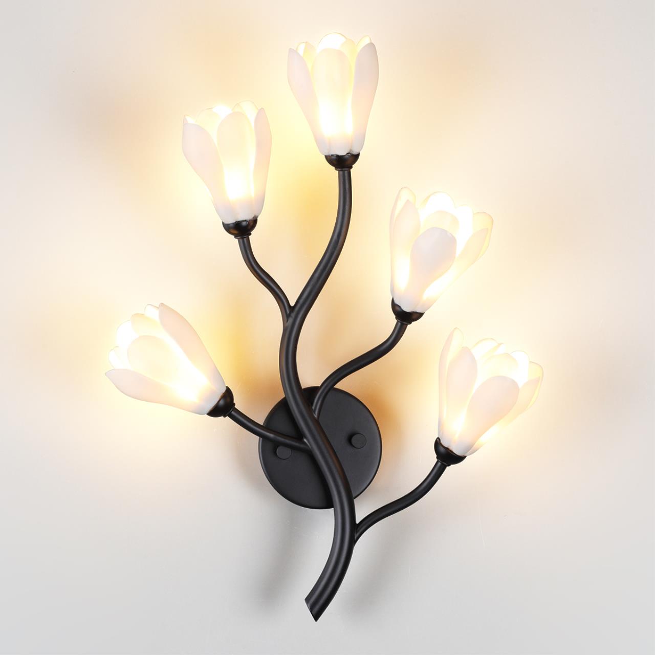 5090/5W MODERN ODL25 553 черный матовый/белый/фарфор Бра G4 LED 5*5W GARDI — изображение 3