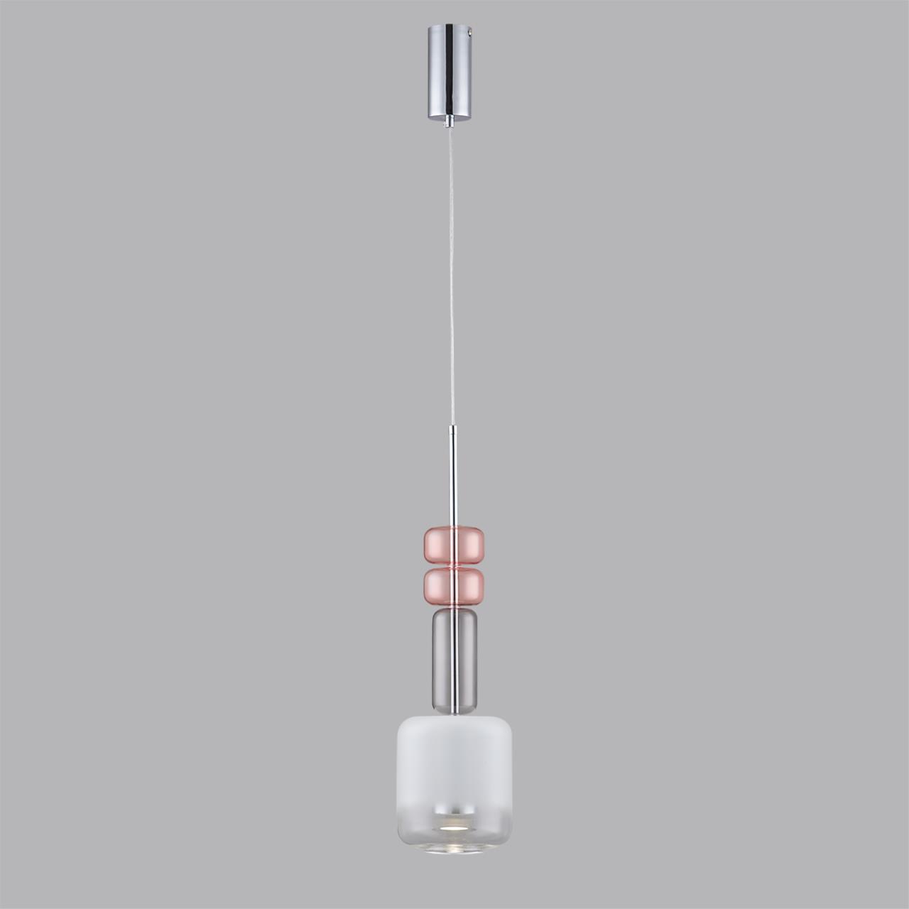 6505/1 SUSPENTIONI LN26 385 хром, розовый, белый Подвес GU10 50W 220V VERONA — изображение 3