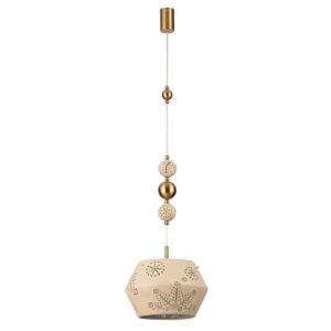 5444/1A PENDANT ODL_EX26 031 бежевый/античная бронза/металл/керамика Подвес E27 1*40W KARELIA