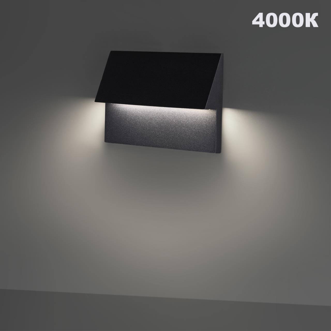 359725 STREET NT25 766 черный Подсветка для лестниц с переключателем цв. температуры IP65 LED 3W 100-240V 2700К3200К4000К SCALA — изображение 4