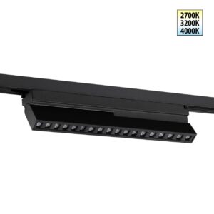 359737 PORT NT25 240 черный Светильник однофазный двухжильный трековый с переключ. цв. температуры IP20 LED 18W 180-265V 2700К/3200К/4000К EOS