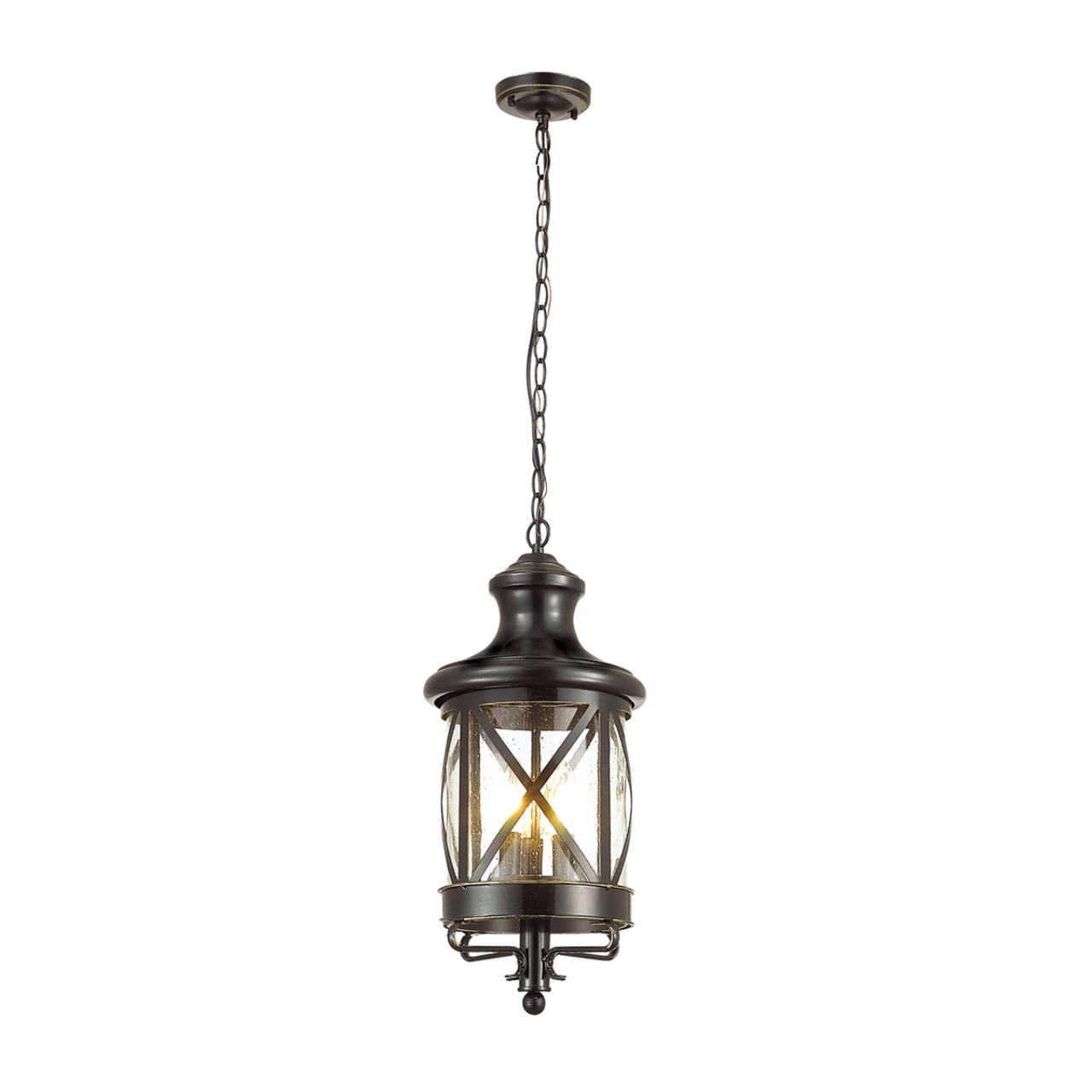 4045/3 NATURE ODL18 701 черный/золотая патина Уличный светильник-подвес IP44 E14 3*60W 220V SATION — изображение 4