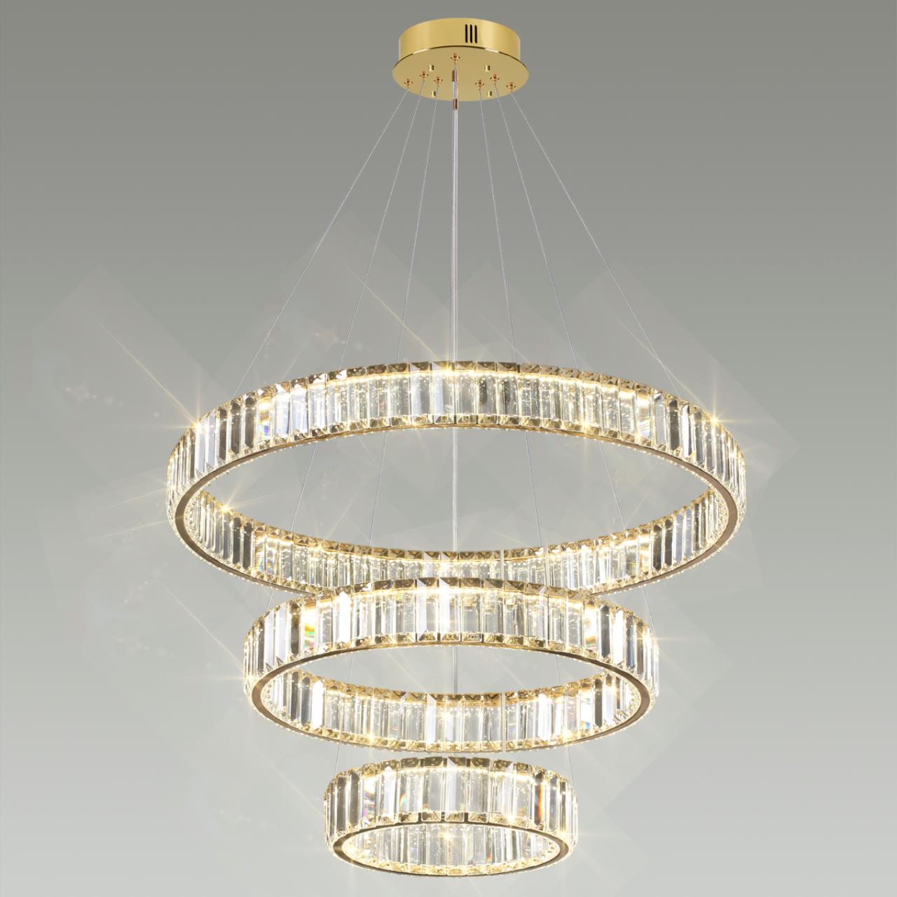 5015/88L L-VISION ODL23 589 золотой/прозрачный металл/хрусталь Люстра LED 88W 4000K 8800Лм VEKIA — изображение 5