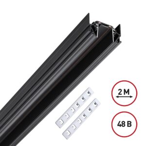 135201 SHINO NT23 178 черный Низковольтный шинопровод для монтажа в натяжной потолок 2м IP20 48V SMAL