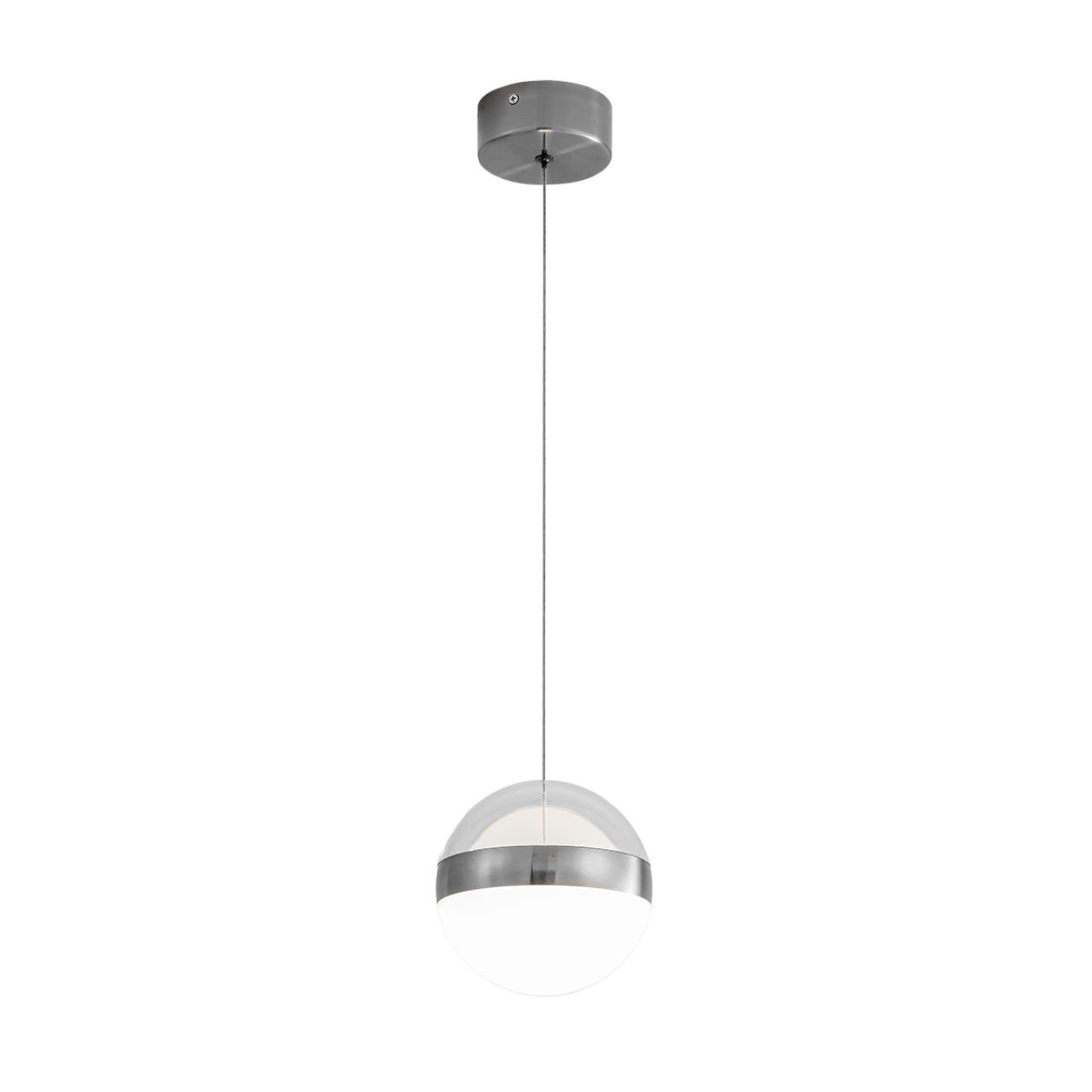 5037/12L L-VISION ODL24 355 никель/прозрачн/молочный/металл/акрил Подвес LED 12W 4000K 600лм RONI — изображение 3