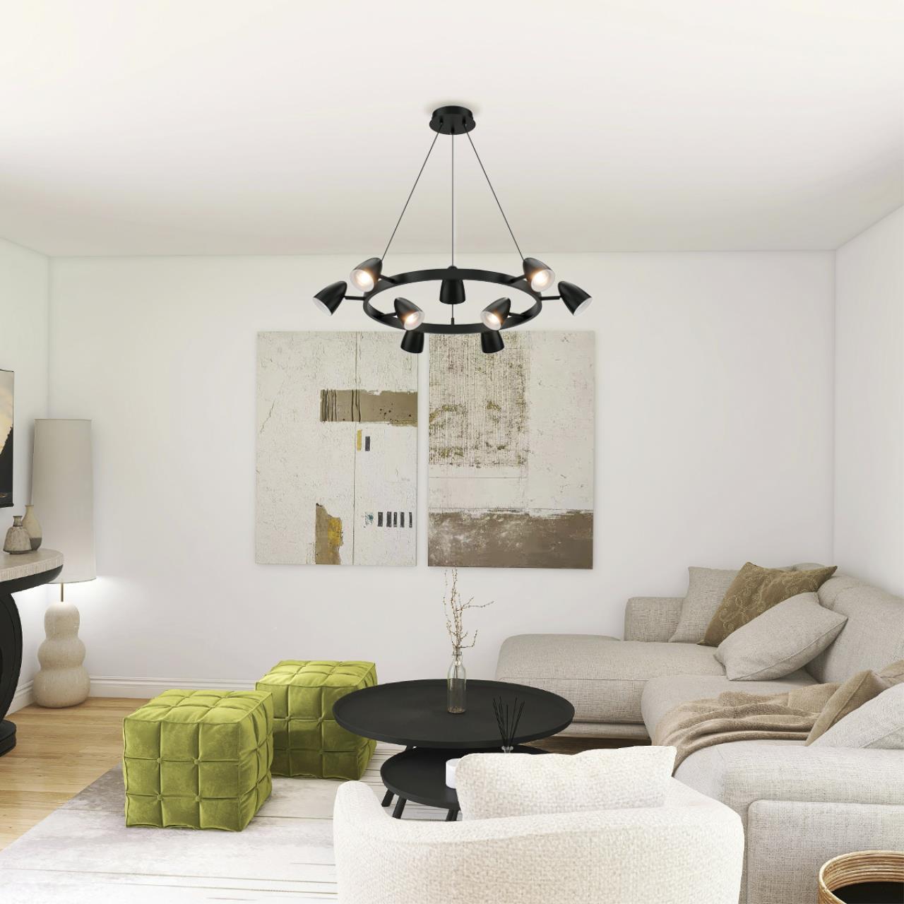 8237/9 COMFI LN26 256 черный, металл Светильник подвесной GU10 LED 9*7W 220V ILMINA — изображение 2
